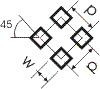  перфорированные листы с квадратными отверстиями и с диагонально смещёнными рядами